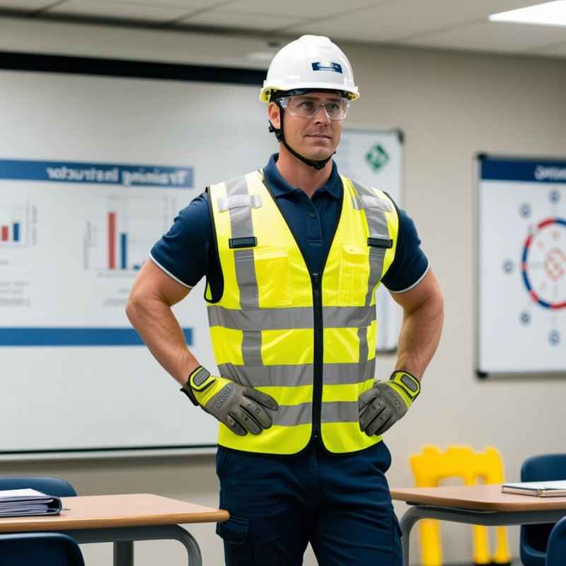 Professional safety instructor in classroom environment for safety certification courses.